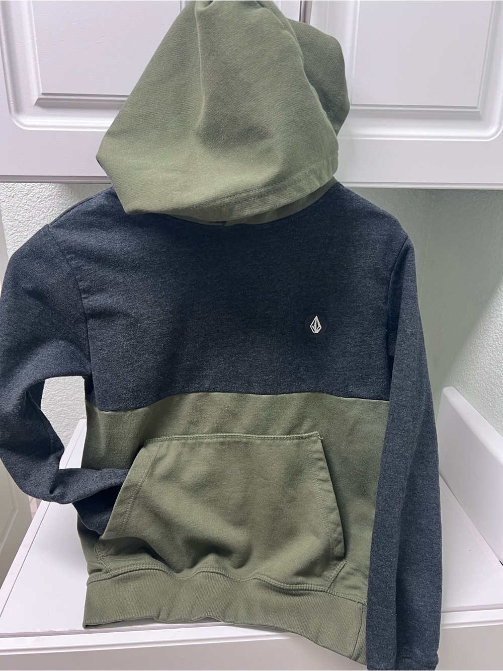 Volcom Boy’s Two-Tone Olive and Charcoal Hoodie
